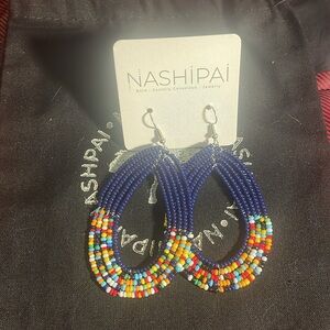 NASHiPAi beaded dangling earrings